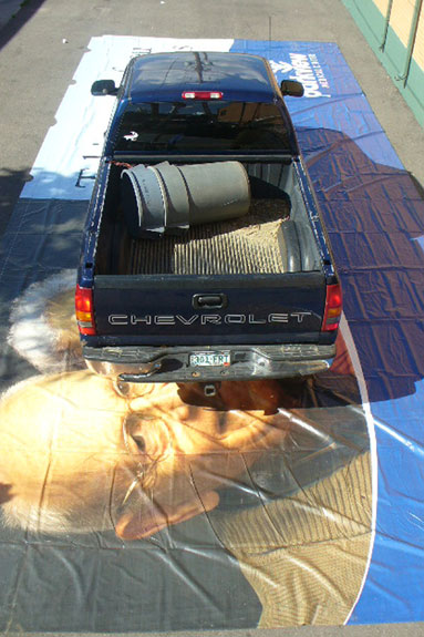 truck on bill board sign